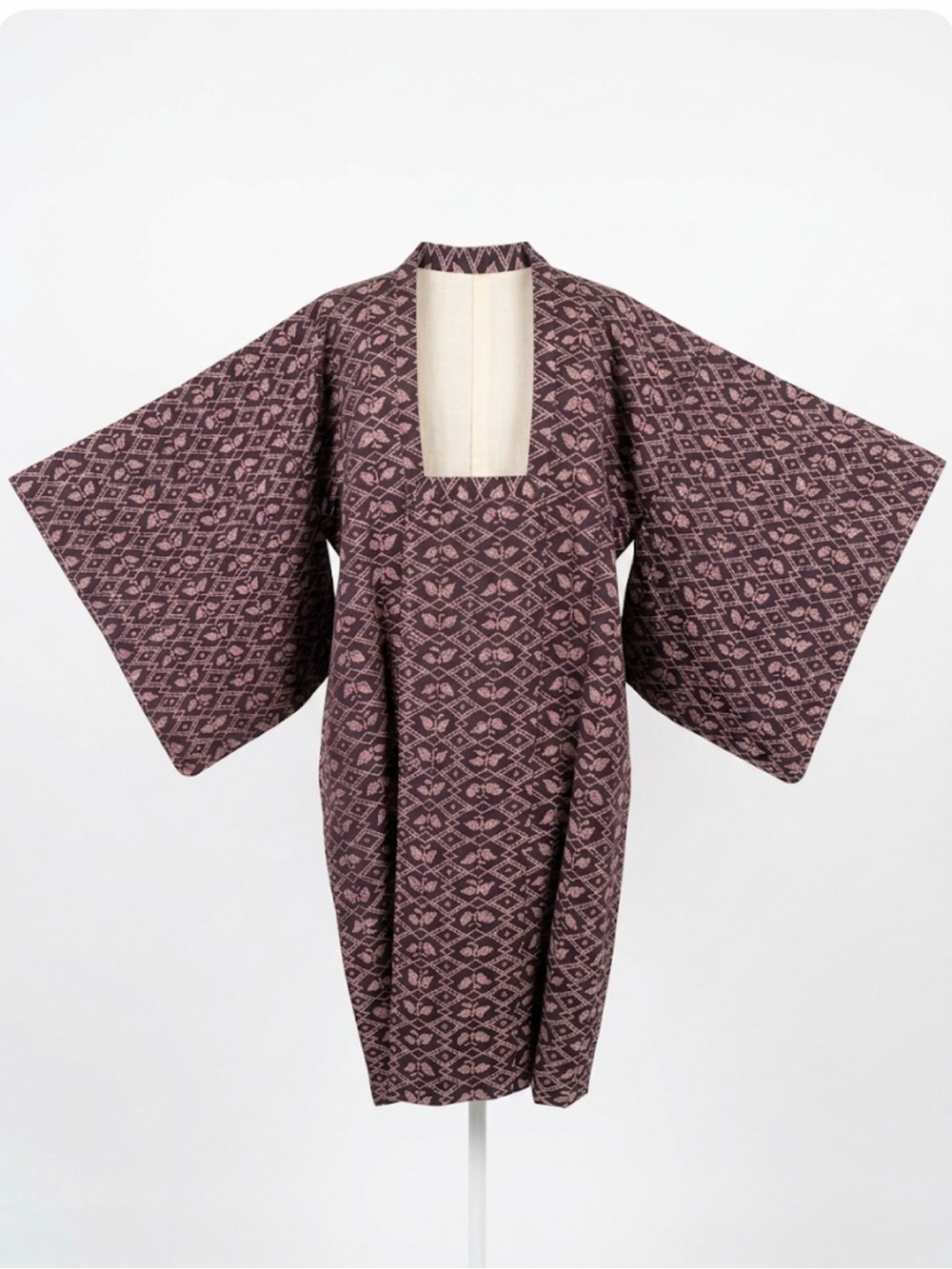 Handmade Purple Silk Michiyuki Kimono Jacket - Size up to Large PTP 22 inches